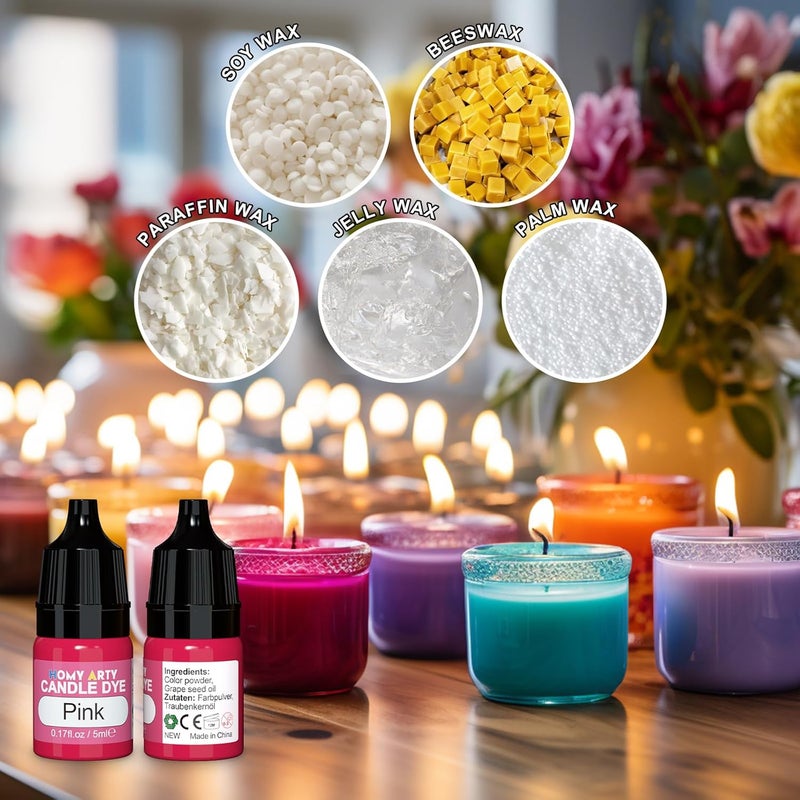 HOMY ARTY Candle Dye - 14 Colors Candle Wax Dye, Highly Concentrated Candle Color Dye, Oil-Based Liquid Candle Dye for Soy Wax, Candle Making - 0.17 FL OZ - Image 3
